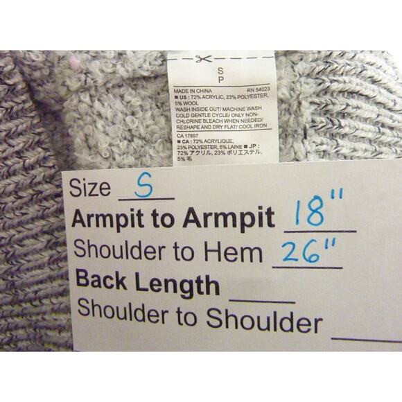 Banana Republic Gray Off The Shoulder Cowl Wool Blend Sweater Top Small S - Picture 6 of 6